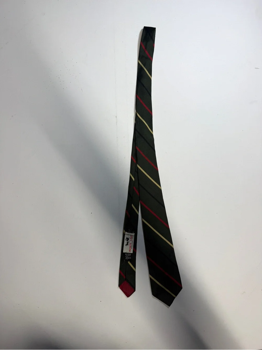 Men's Green Striped Silk Tie